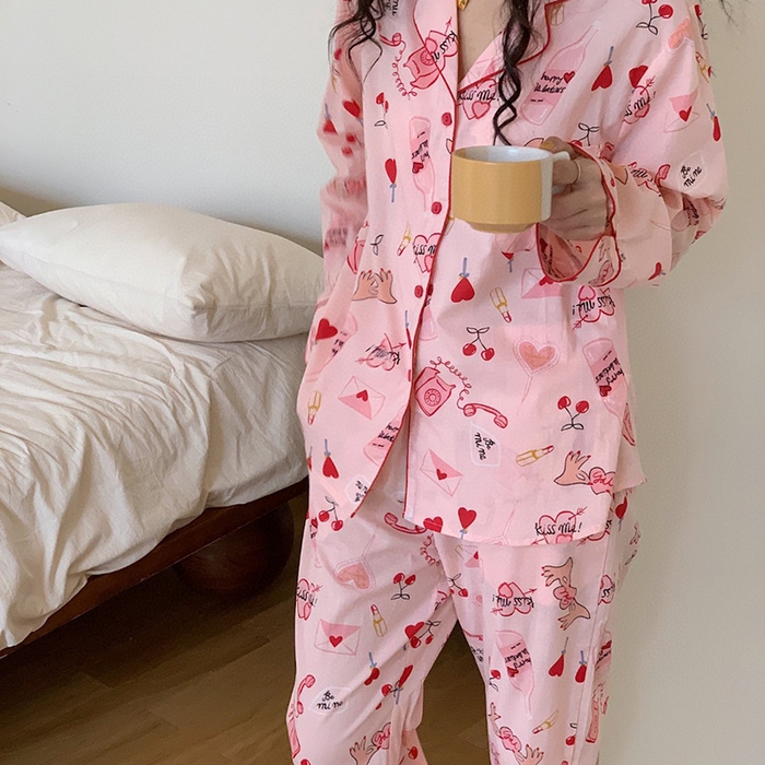 91家纺网 家纺一手货源 找家纺 （总）妍景家居生活馆 2025新款82729 韩系粉粉爱心樱桃套装