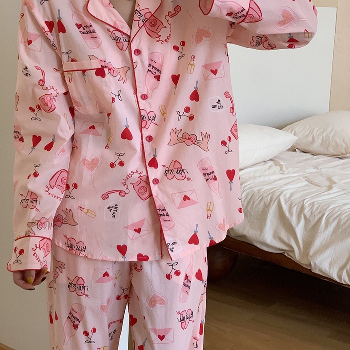 91家纺网 家纺一手货源 找家纺 （总）妍景家居生活馆 2025新款82729 韩系粉粉爱心樱桃套装