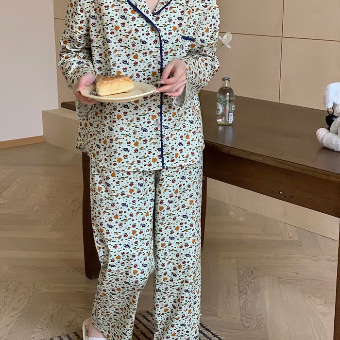 91家纺网 家纺一手货源 找家纺 （总）妍景家居生活馆 2025新款82780 韩系彩色叶翻领套装