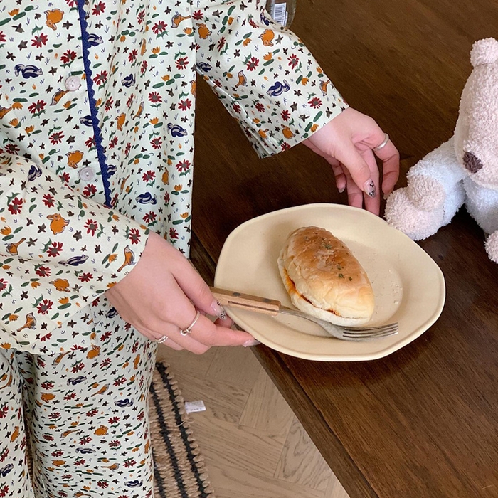 91家纺网 家纺一手货源 找家纺 （总）妍景家居生活馆 2025新款82780 韩系彩色叶翻领套装