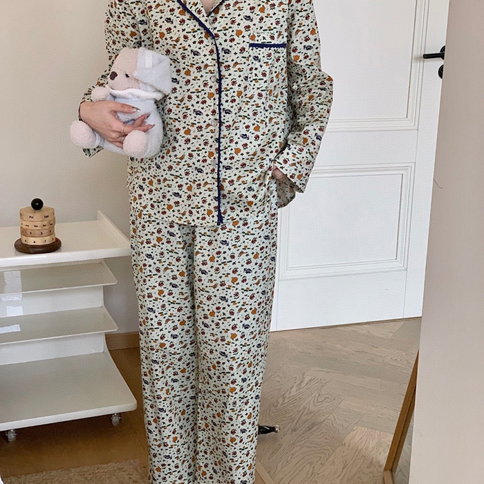 91家纺网 家纺一手货源 找家纺 （总）妍景家居生活馆 2025新款82780 韩系彩色叶翻领套装