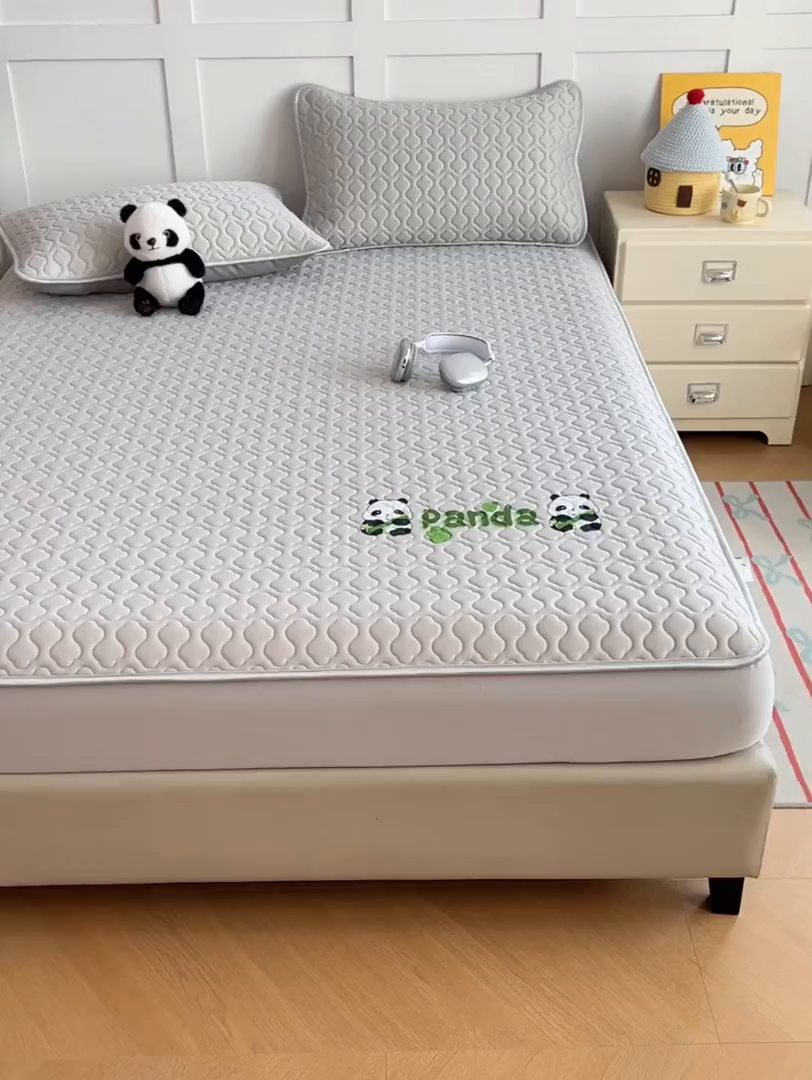 91家纺网 家纺一手货源 找家纺 （总）三盛源 2025新款凉感丝凉席床笠夏季加厚冰丝凉席床套