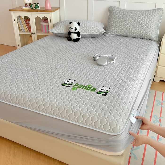 三盛源 2025新款凉感丝凉席床笠夏季加厚冰丝凉席床套 床笠款-浅灰