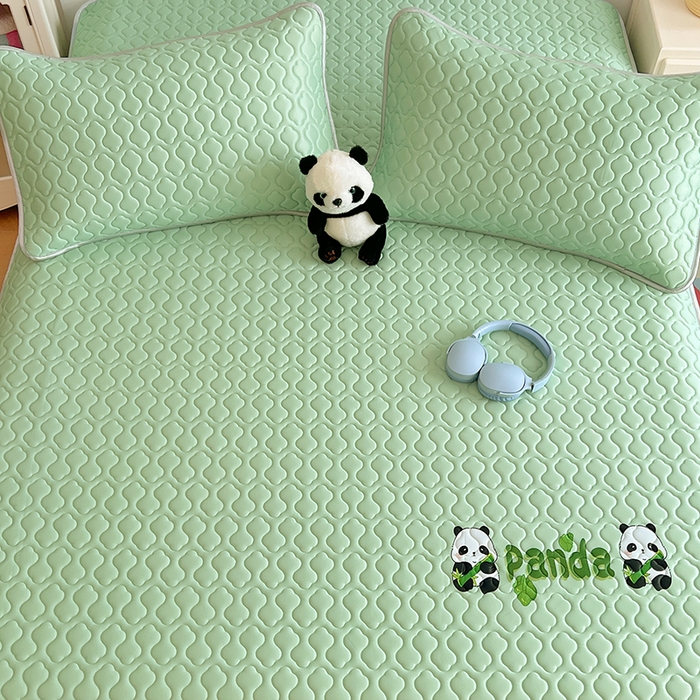 91家纺网 家纺一手货源 找家纺 三盛源 2025新款凉感丝凉席床笠夏季加厚冰丝凉席床套 床笠款-豆绿