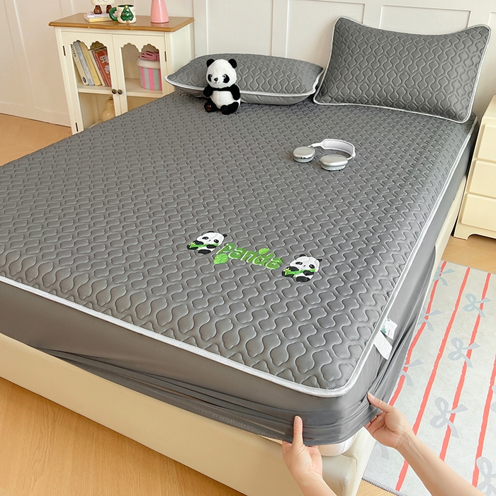 三盛源 2025新款凉感丝凉席床笠夏季加厚冰丝凉席床套 床笠款-高级灰