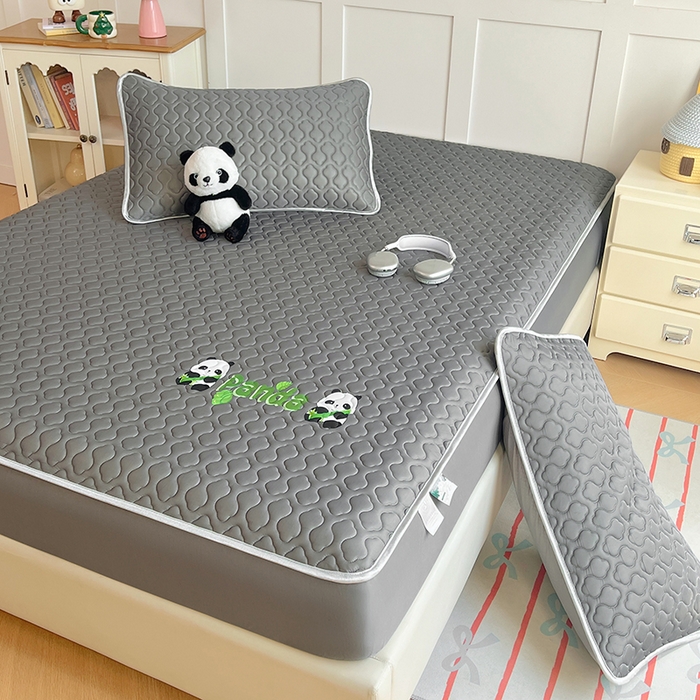 91家纺网 家纺一手货源 找家纺 三盛源 2025新款凉感丝凉席床笠夏季加厚冰丝凉席床套 床笠款-高级灰