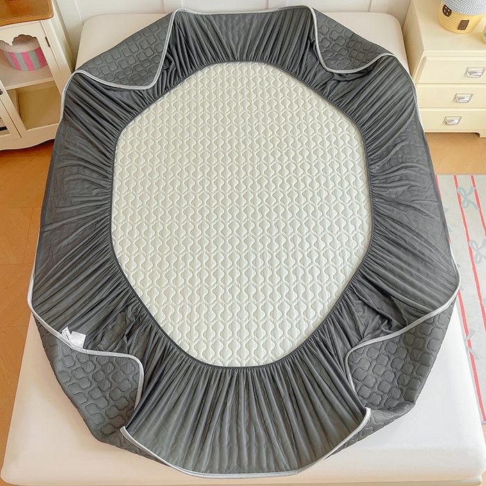 91家纺网 家纺一手货源 找家纺 三盛源 2025新款凉感丝凉席床笠夏季加厚冰丝凉席床套 床笠款-高级灰