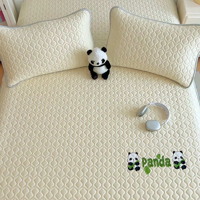 91家纺网 家纺一手货源 找家纺 三盛源 2025新款凉感丝凉席床笠夏季加厚冰丝凉席床套 床笠款-奶油黄