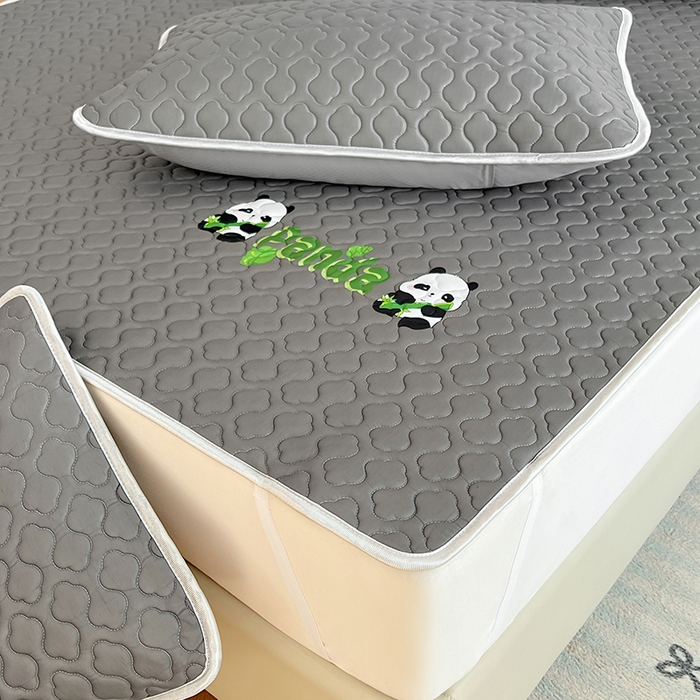 91家纺网 家纺一手货源 找家纺 三盛源 2025新款凉感丝加厚凉席夏季冰丝凉席 床席款-高级灰