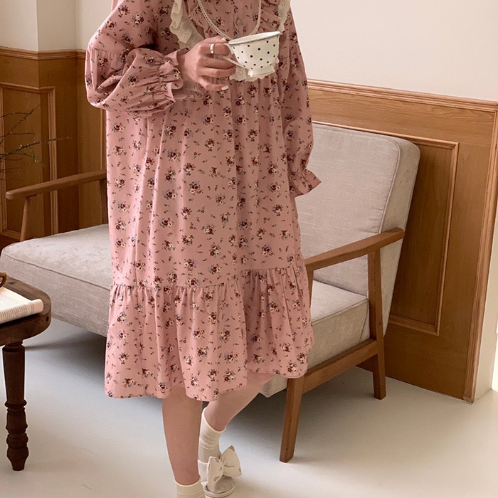 91家纺网 家纺一手货源 找家纺 （总）妍景家居生活馆 2025新款82792 韩系繁花粉睡裙