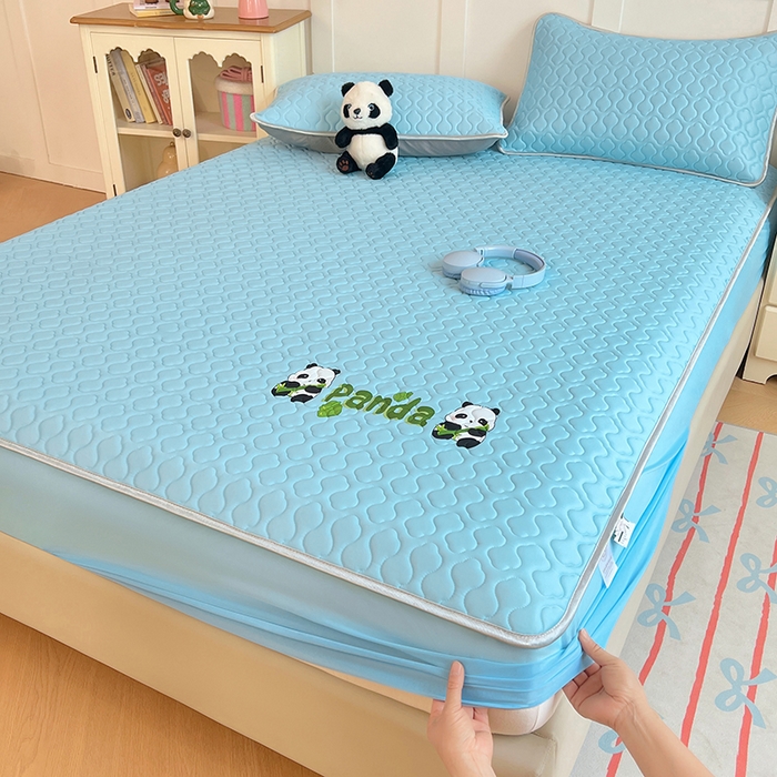 三盛源 2025新款凉感丝凉席床笠夏季加厚冰丝凉席床套 床笠款-天空蓝