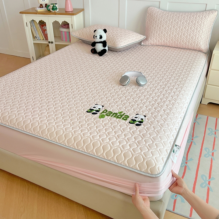 三盛源 2025新款凉感丝凉席床笠夏季加厚冰丝凉席床套 床笠款-樱花粉