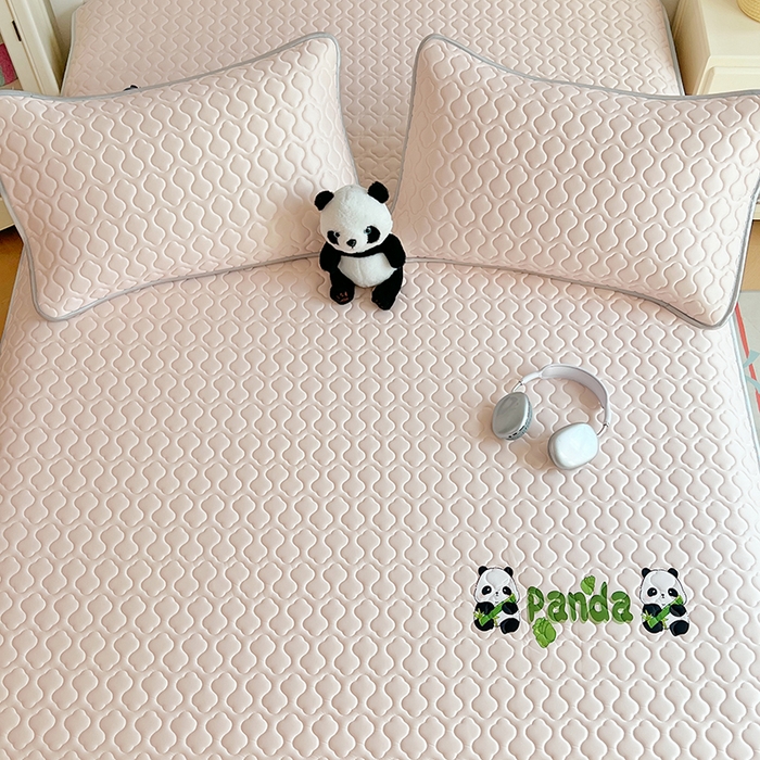 91家纺网 家纺一手货源 找家纺 三盛源 2025新款凉感丝凉席床笠夏季加厚冰丝凉席床套 床笠款-樱花粉