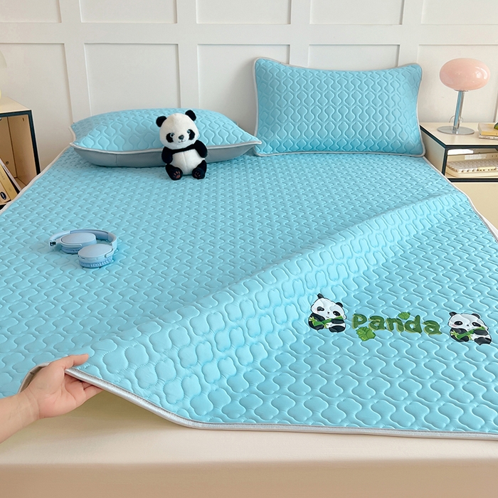 91家纺网 家纺一手货源 找家纺 三盛源 2025新款凉感丝加厚凉席夏季冰丝凉席 床席款-天空蓝