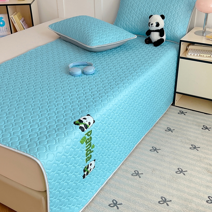 91家纺网 家纺一手货源 找家纺 三盛源 2025新款凉感丝加厚凉席夏季冰丝凉席 床席款-天空蓝