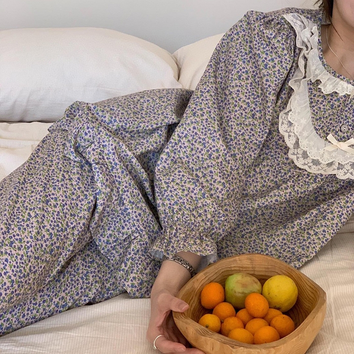 91家纺网 家纺一手货源 找家纺 （总）妍景家居生活馆 2025新款82818 韩系碎花蝴蝶结套装