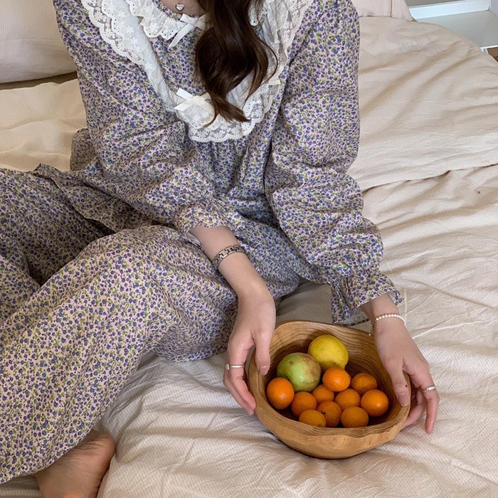 91家纺网 家纺一手货源 找家纺 （总）妍景家居生活馆 2025新款82818 韩系碎花蝴蝶结套装