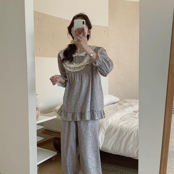 91家纺网 家纺一手货源 找家纺 （总）妍景家居生活馆 2025新款82818 韩系碎花蝴蝶结套装