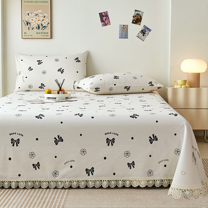 91家纺网 家纺一手货源 找家纺 （总）义博家纺 2025新款纯棉老粗布花边款单床单