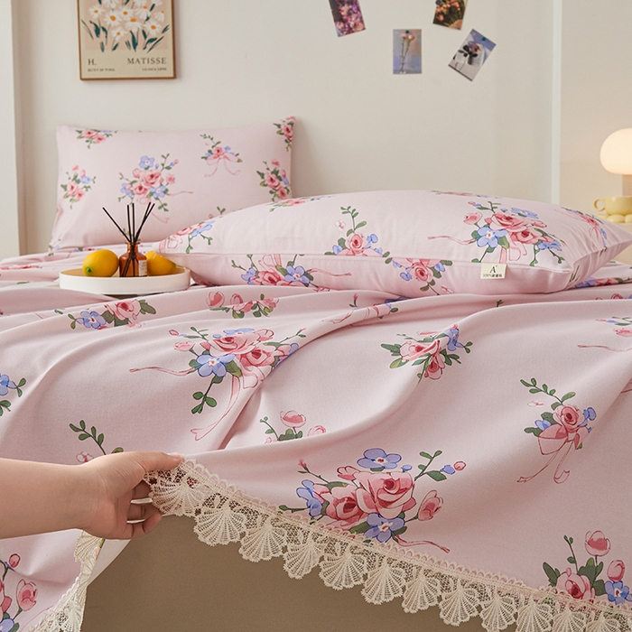 91家纺网 家纺一手货源 找家纺 （总）义博家纺 2025新款纯棉老粗布花边款单床单