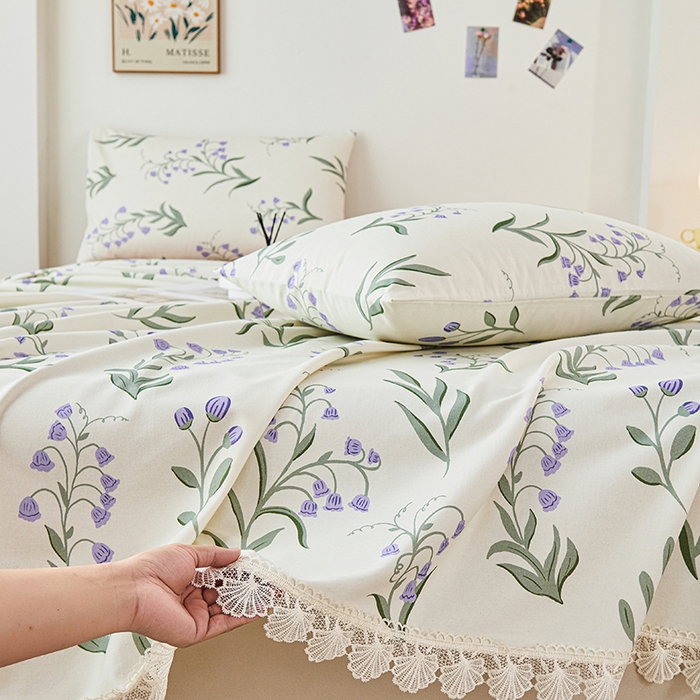 91家纺网 家纺一手货源 找家纺 （总）义博家纺 2025新款纯棉老粗布花边款单床单