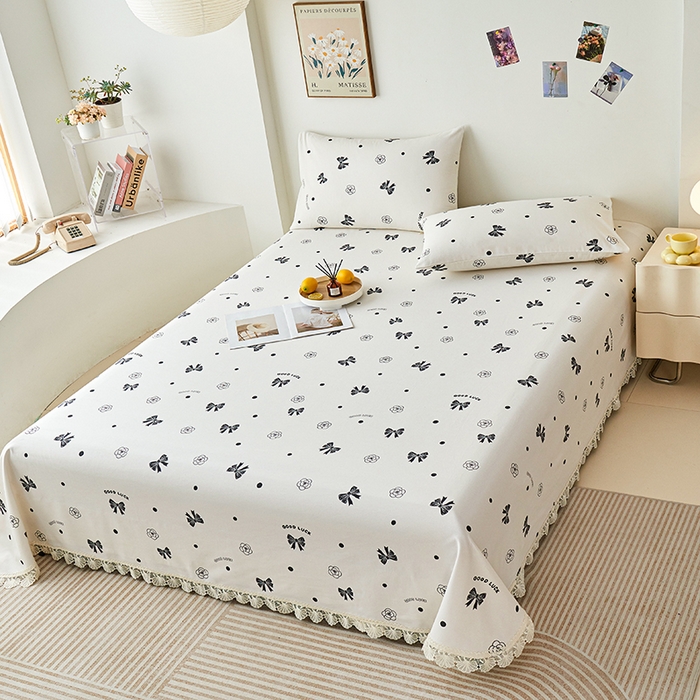 91家纺网 家纺一手货源 找家纺 （总）义博家纺 2025新款纯棉老粗布花边款单床单