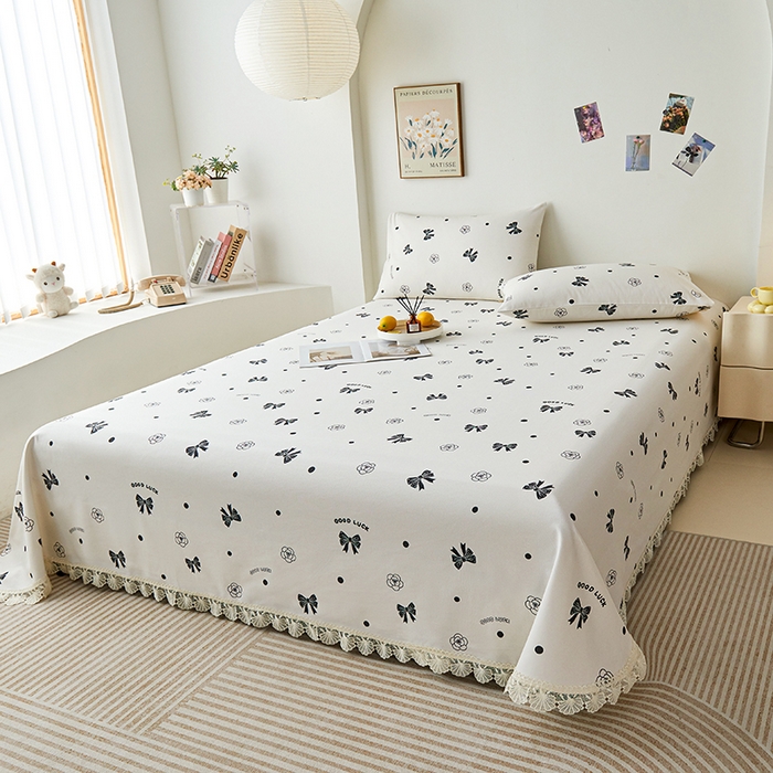 91家纺网 家纺一手货源 找家纺 （总）义博家纺 2025新款纯棉老粗布花边款单床单