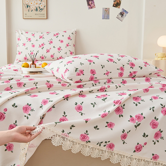 91家纺网 家纺一手货源 找家纺 （总）义博家纺 2025新款纯棉老粗布花边款单床单