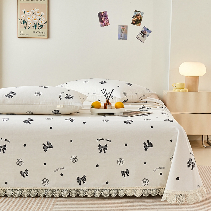 91家纺网 家纺一手货源 找家纺 （总）义博家纺 2025新款纯棉老粗布花边款单床单