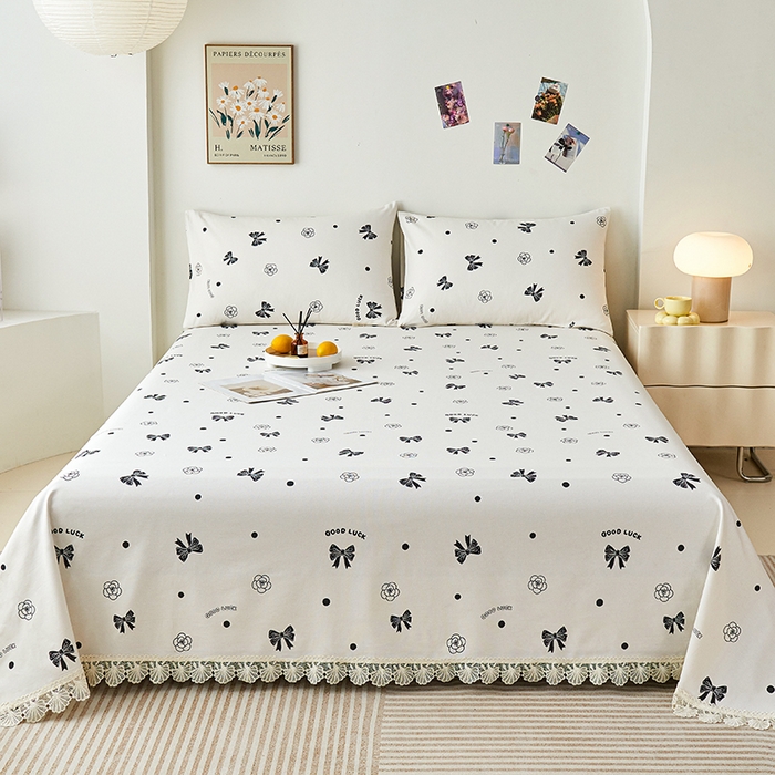 91家纺网 家纺一手货源 找家纺 （总）义博家纺 2025新款纯棉老粗布花边款单床单