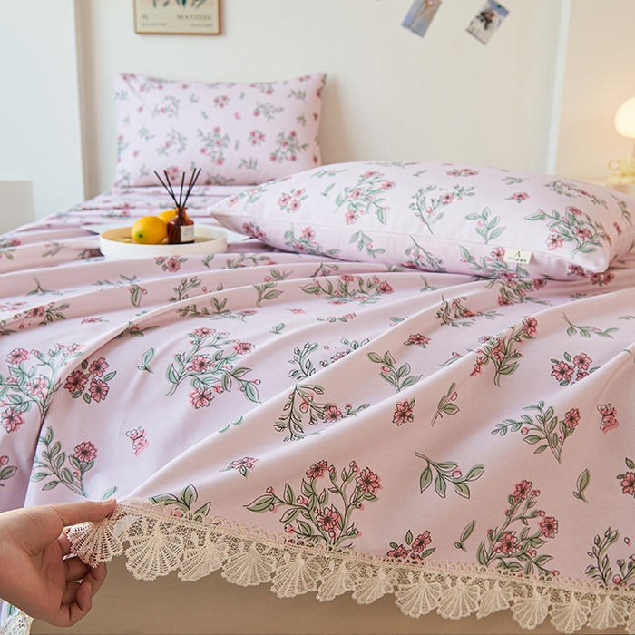 91家纺网 家纺一手货源 找家纺 （总）义博家纺 2025新款纯棉老粗布花边款单床单