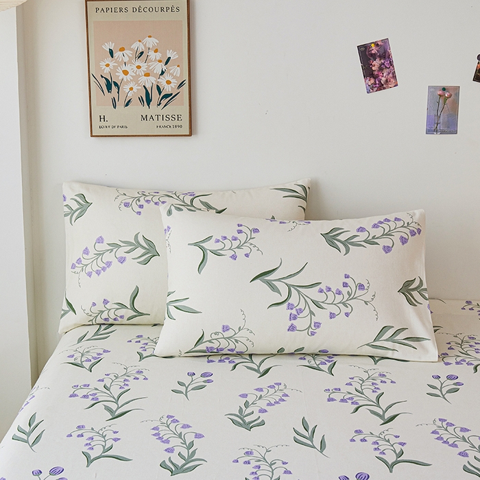 91家纺网 家纺一手货源 找家纺 义博家纺 2025新款纯棉老粗布花边款单床单 暮光予香