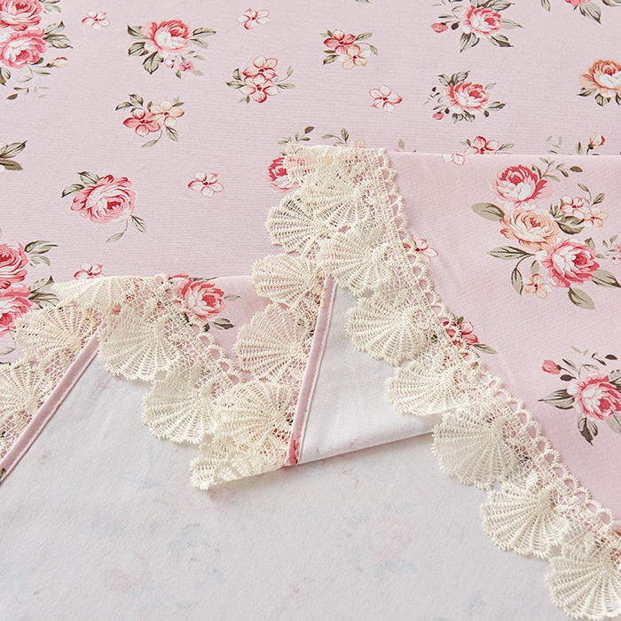 91家纺网 家纺一手货源 找家纺 义博家纺 2025新款纯棉老粗布花边款单床单 迎春花