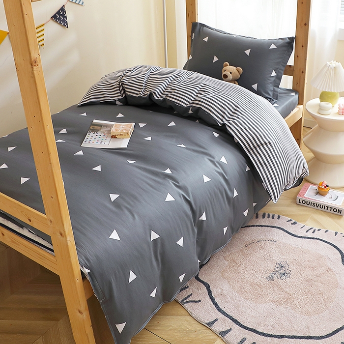 91家纺网 家纺一手货源 找家纺 馨雅家纺 2025新款全棉学生三件套纯棉学生宿舍三件套 爱巢