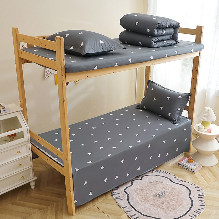 91家纺网 家纺一手货源 找家纺 馨雅家纺 2025新款全棉学生三件套纯棉学生宿舍三件套 爱巢