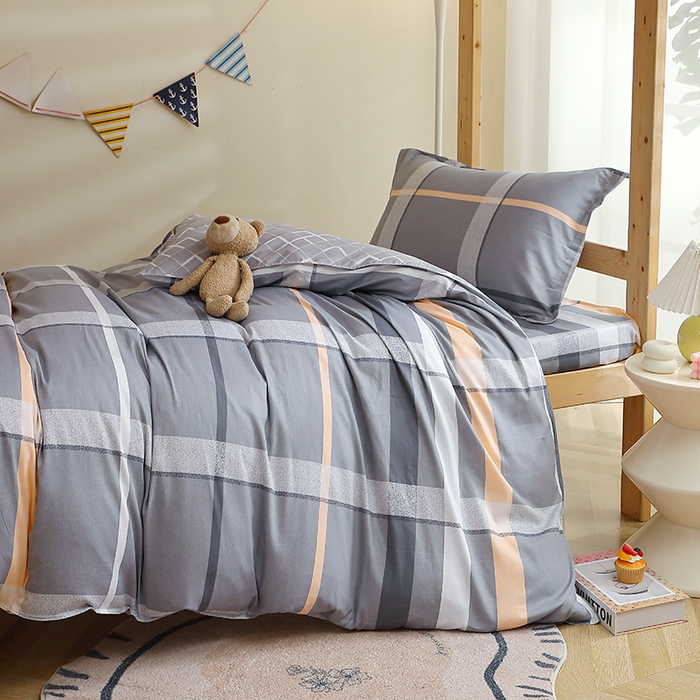 91家纺网 家纺一手货源 找家纺 馨雅家纺 2025新款全棉学生三件套纯棉学生宿舍三件套 巴比伦-灰