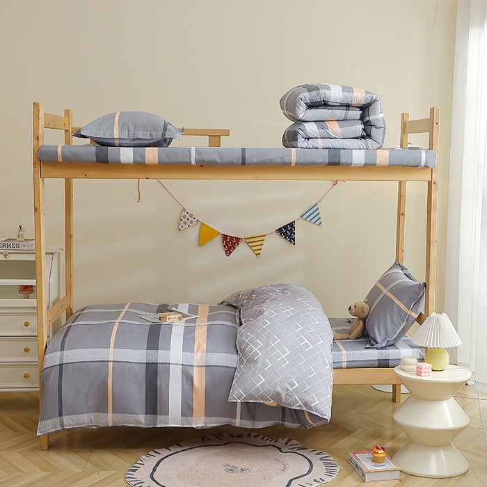 馨雅家纺 2025新款全棉学生三件套纯棉学生宿舍三件套 巴比伦-灰