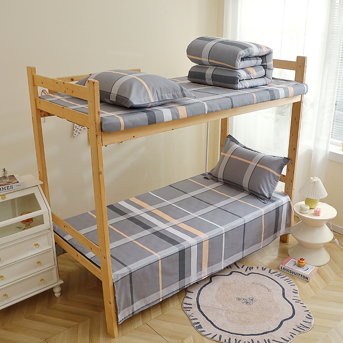 91家纺网 家纺一手货源 找家纺 馨雅家纺 2025新款全棉学生三件套纯棉学生宿舍三件套 巴比伦-灰