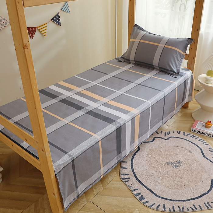 91家纺网 家纺一手货源 找家纺 馨雅家纺 2025新款全棉学生三件套纯棉学生宿舍三件套 巴比伦-灰