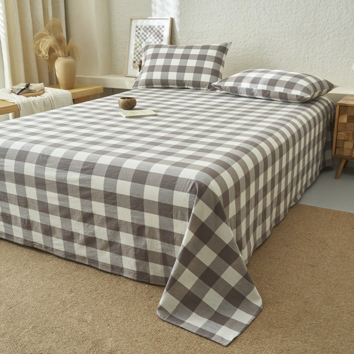 91家纺网 家纺一手货源 找家纺 （总）早晨家纺 2025新款色织纯棉水洗棉床单