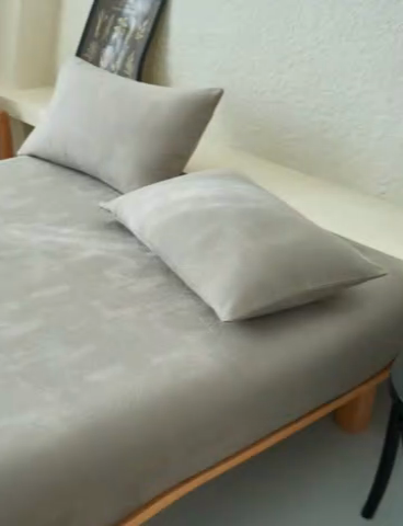 91家纺网 家纺一手货源 找家纺 早晨家纺 2025新款肌理纹纯棉提花床笠 肌理纹床笠-浅灰