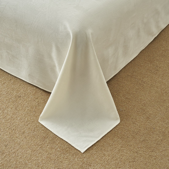 91家纺网 家纺一手货源 找家纺 早晨家纺 2025新款肌理纹纯棉提花床单 肌理纹床单-奶昔白