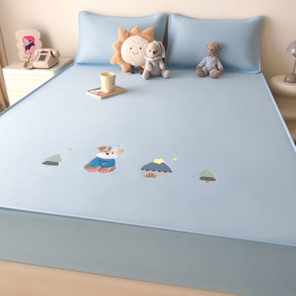 九花鹿 2025新款凉感PE卡通冰丝席-床笠款 床笠款-雪纳瑞