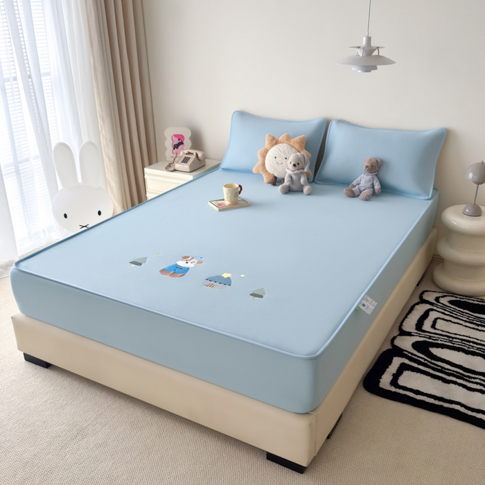 91家纺网 家纺一手货源 找家纺 （总）九花鹿 2025新款凉感PE卡通冰丝席-床笠款