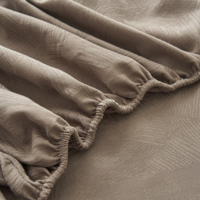 91家纺网 家纺一手货源 找家纺 早晨家纺 2025新款肌理纹纯棉提花床笠 肌理纹床笠-中灰