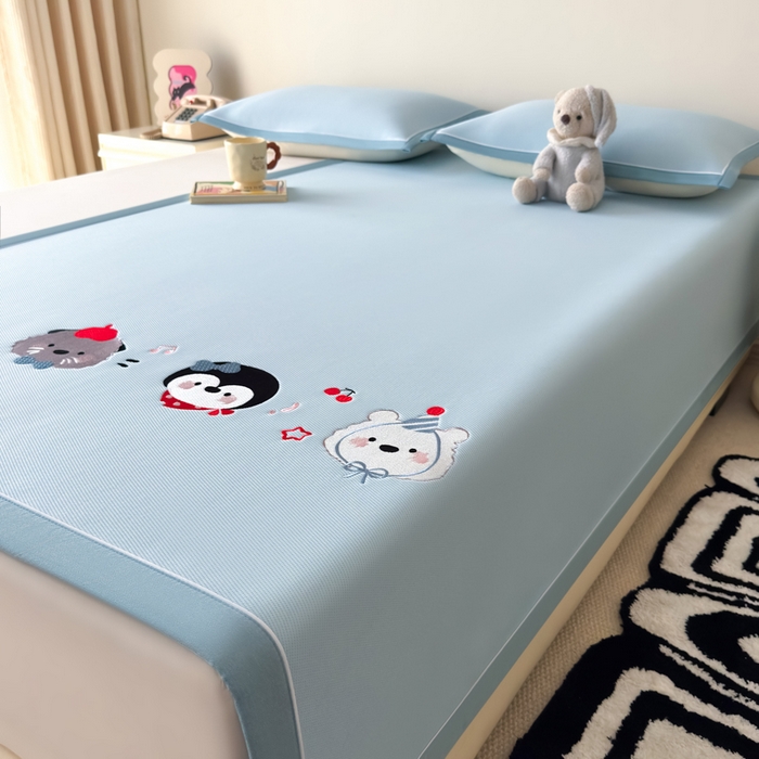 91家纺网 家纺一手货源 找家纺 九花鹿 2025新款凉感PE卡通冰丝席-凉席款 海獭兄弟