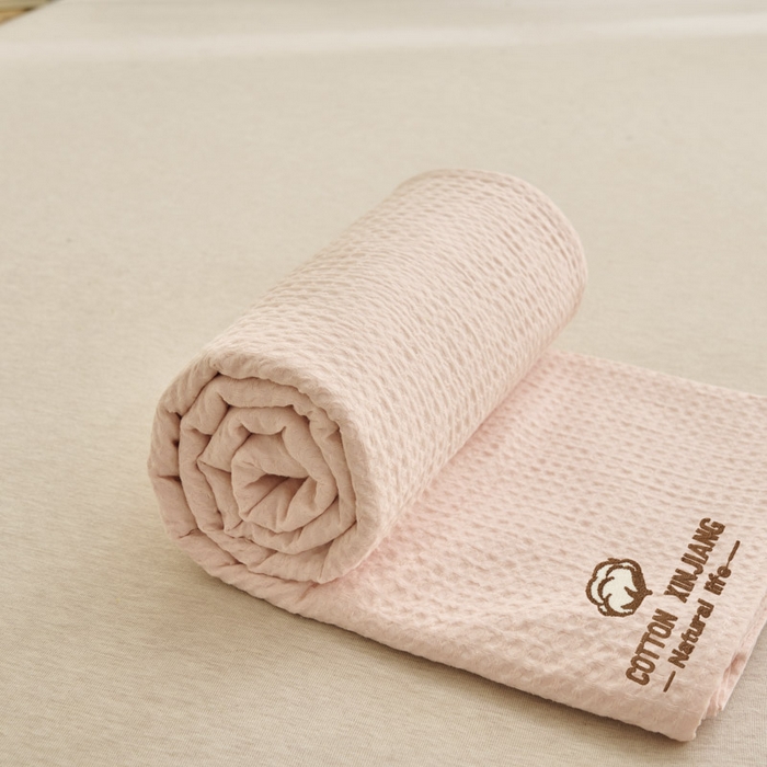 91家纺网 家纺一手货源 找家纺 早晨家纺 2025新款纯棉华夫格床单 纯棉华夫格床单-玉色