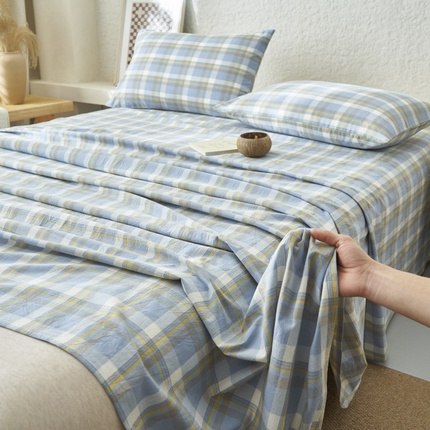 91家纺网 家纺一手货源 找家纺 （总）早晨家纺 2025新款色织纯棉水洗棉床单