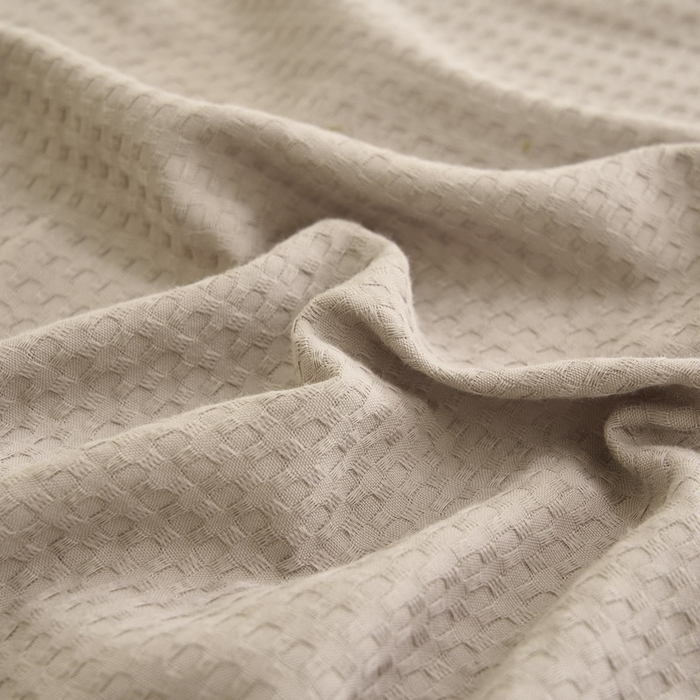 91家纺网 家纺一手货源 找家纺 早晨家纺 2025新款纯棉华夫格床单 纯棉华夫格床单-浅灰