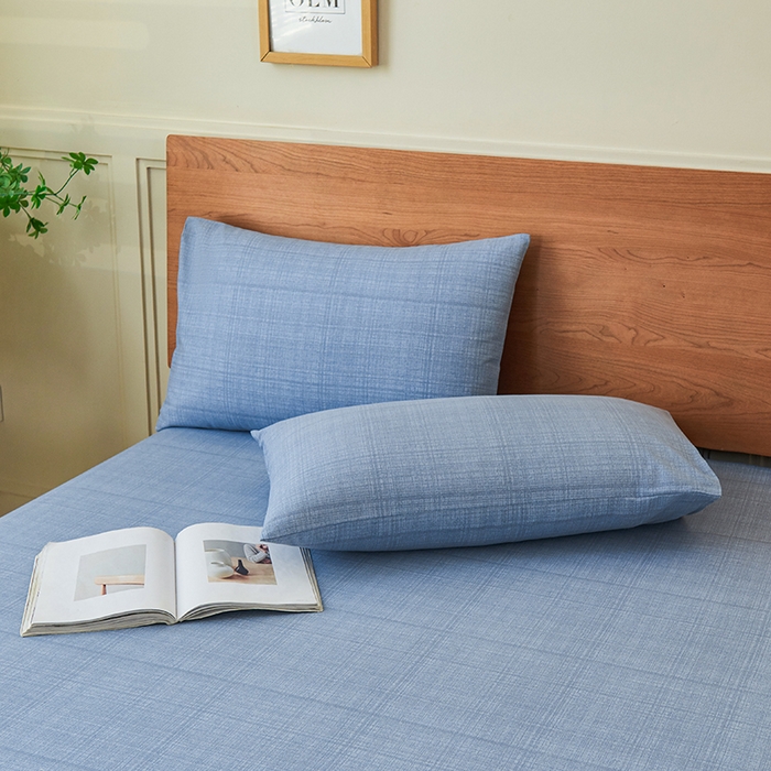 91家纺网 家纺一手货源 找家纺 义博家纺 2025新款纯棉老粗布床单 海军蓝